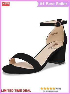 Women's Cookie-LO Low Block Heels Chunky Sandals Ankle Strap Wedding Pump